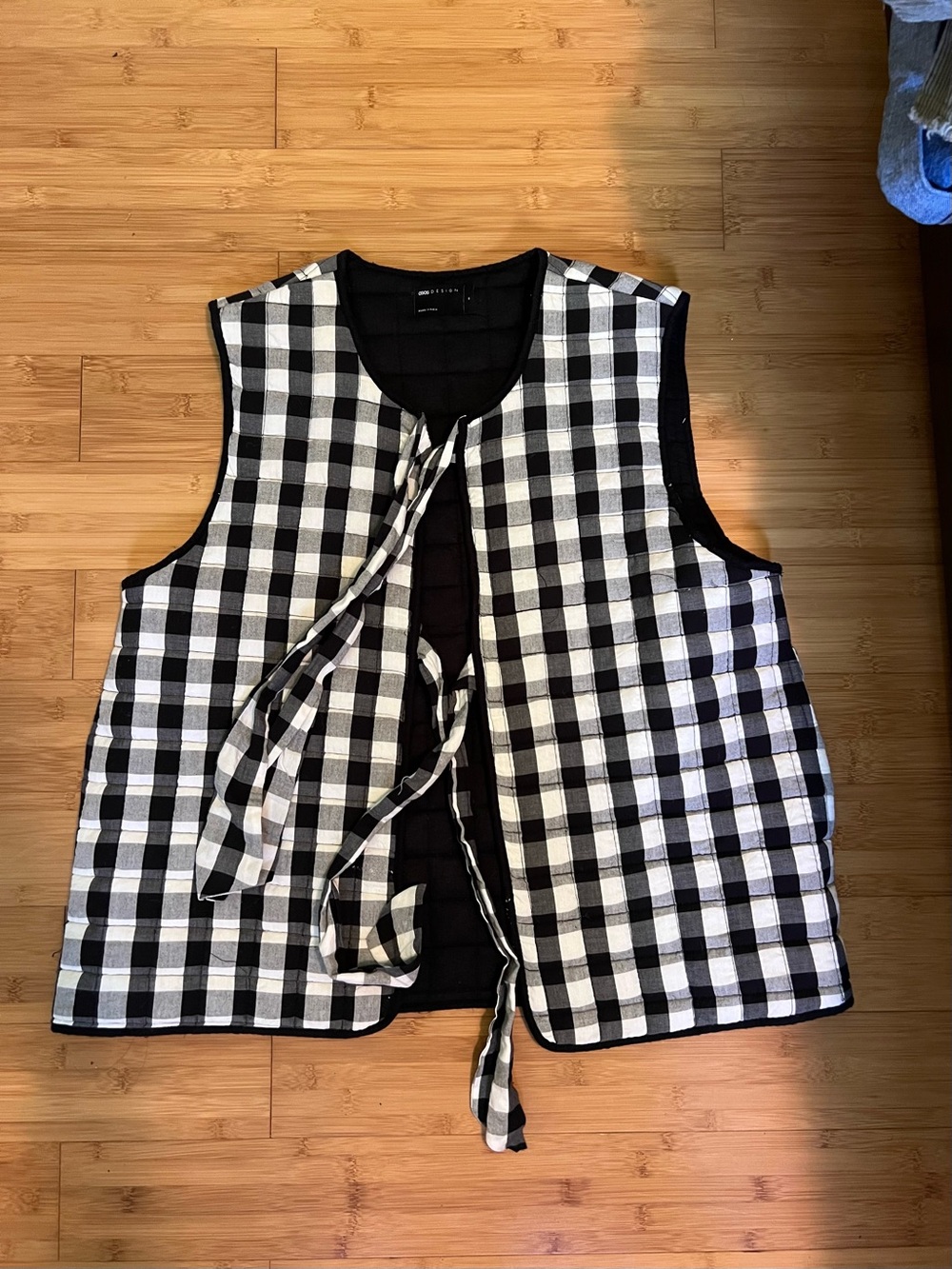 ASOS Black and White Gingham Quilted Vest